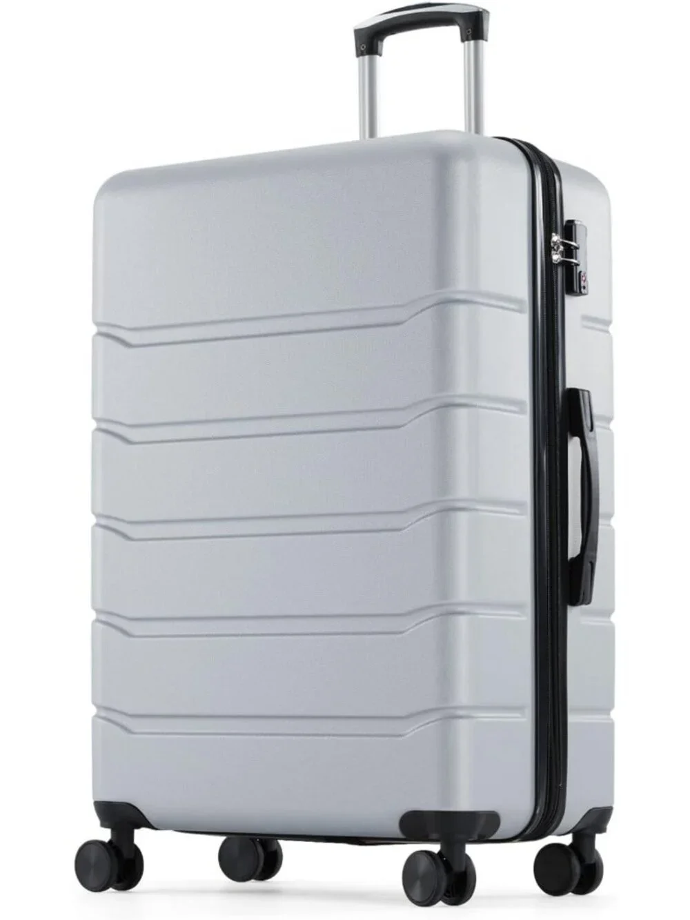 Expandable 24-Inch Checked Luggage with Spinner Wheels - Travel Suitcase